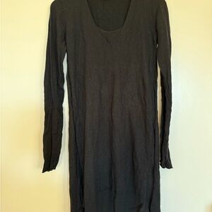 Comptoir Des Cotonniers Black Long Sleeve Sweater Dress / Bimaterial